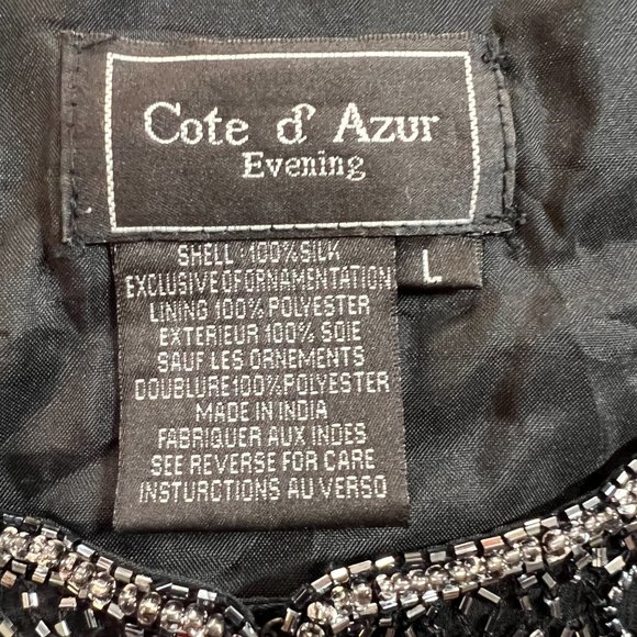 πCote d' Azur Stunning Elegant Evening Richly Beaded Silk Jacket - Picture 12 of 14